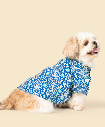 Indigo Cotton Dog Shirt