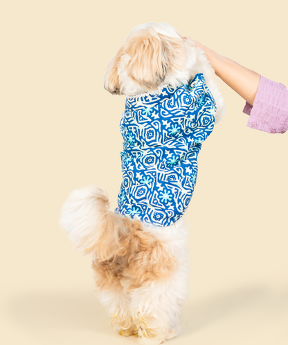 Indigo Cotton Dog Shirt