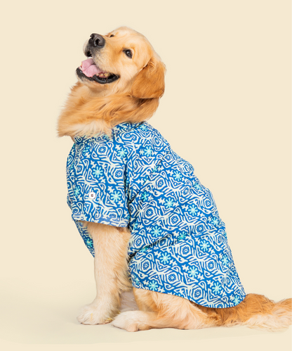 Indigo Cotton Dog Shirt