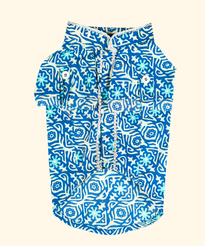 Indigo Cotton Dog Shirt