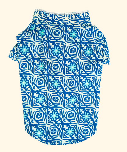 Indigo Cotton Dog Shirt